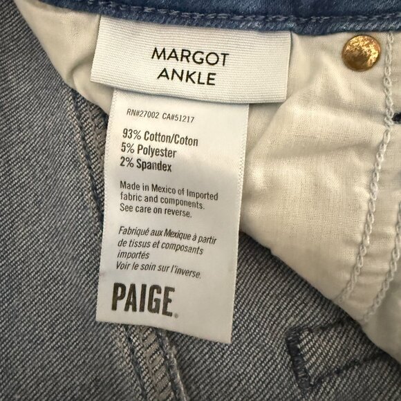 Paige Margot Ankle High Rise Skinny Jeans Women's Size 28/6 Amia Wash - Picture 10 of 12